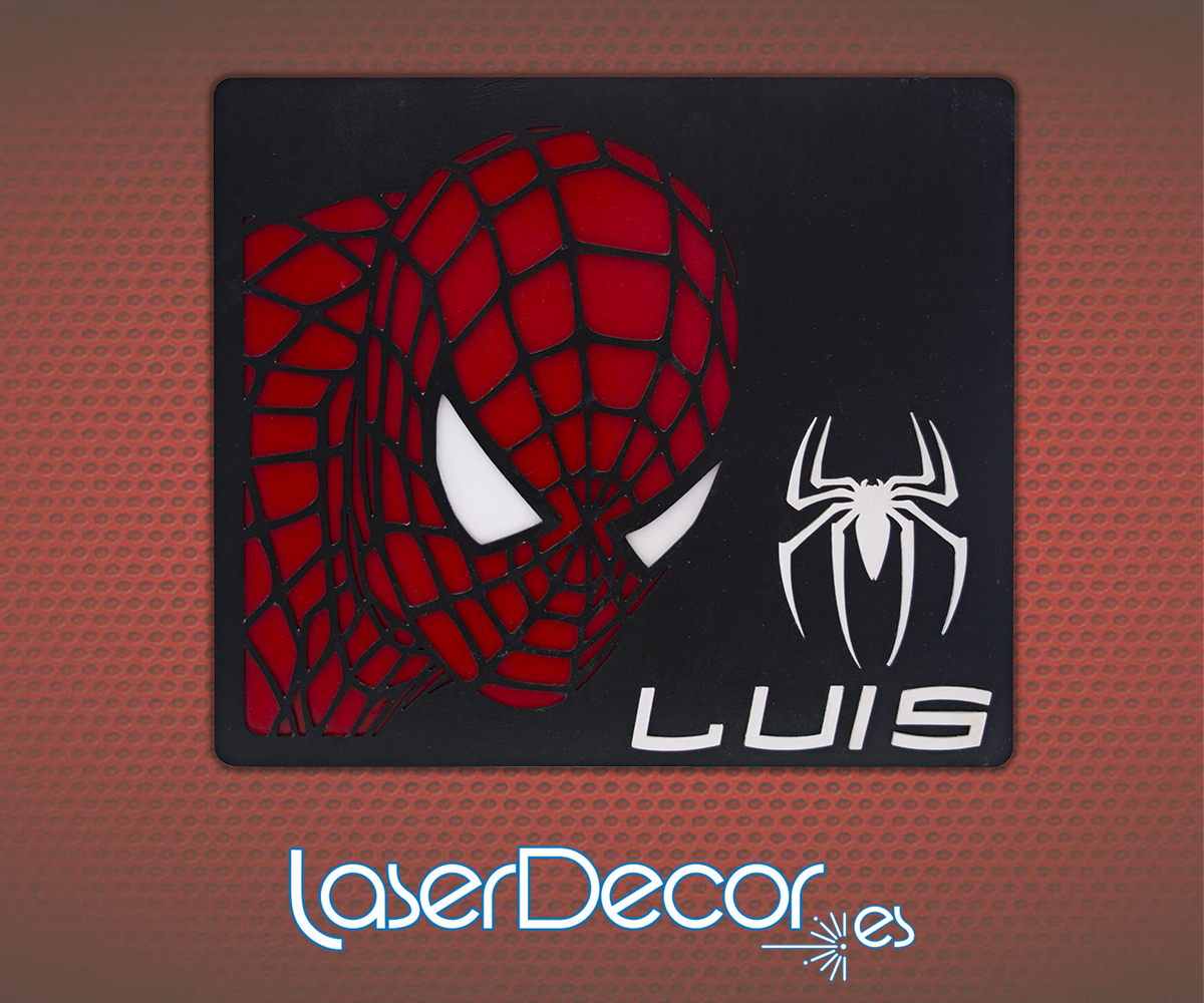 Placa nombre spiderman