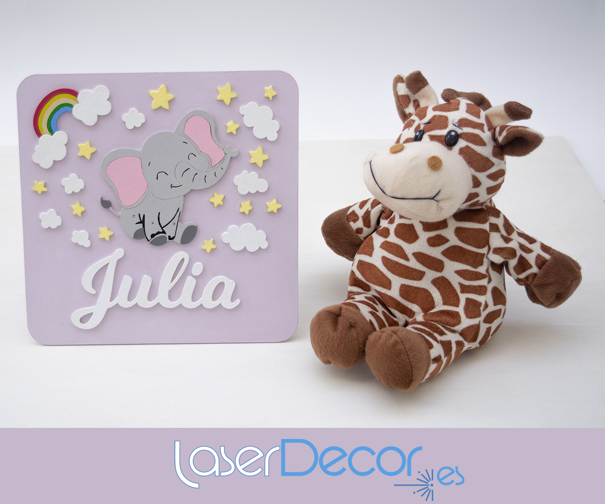 Placa elefanta con nombre